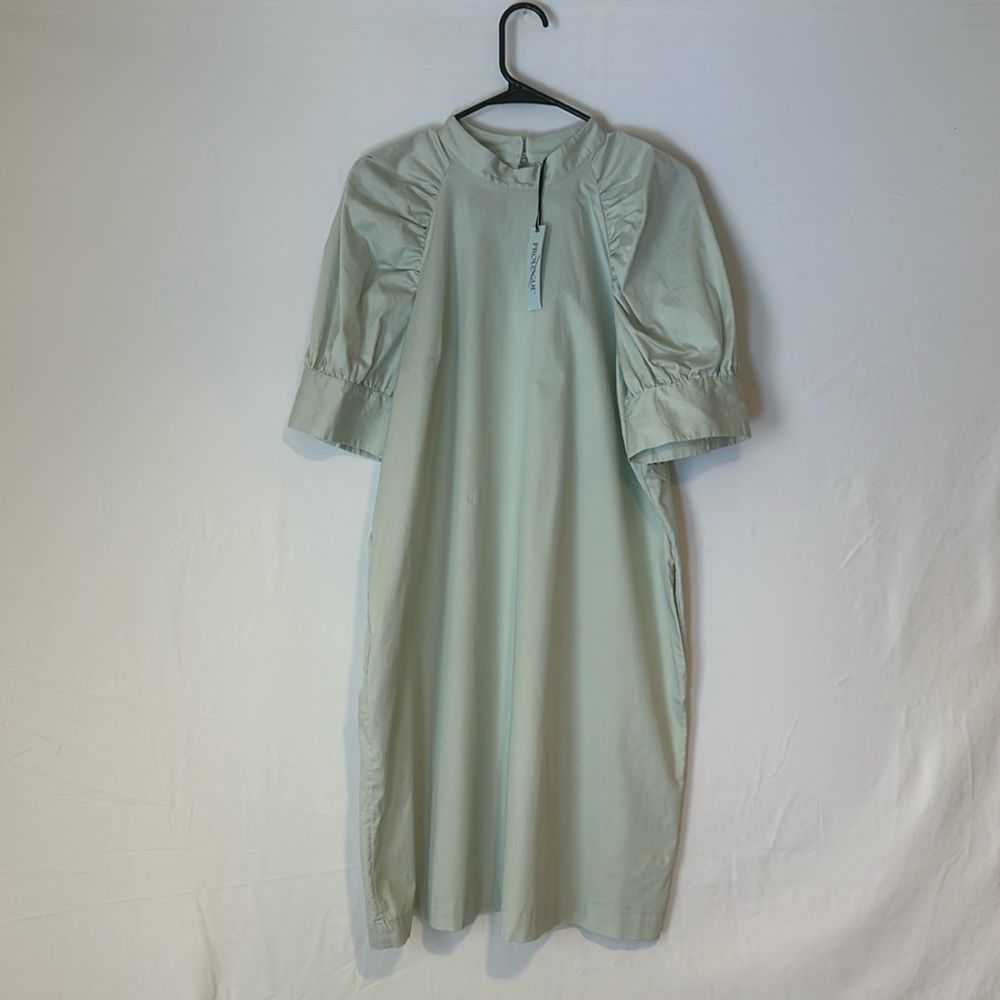 NWT Women's Puff Elbow Sleeve Dress w/Pockets - Prologue Light Green Size XLarge